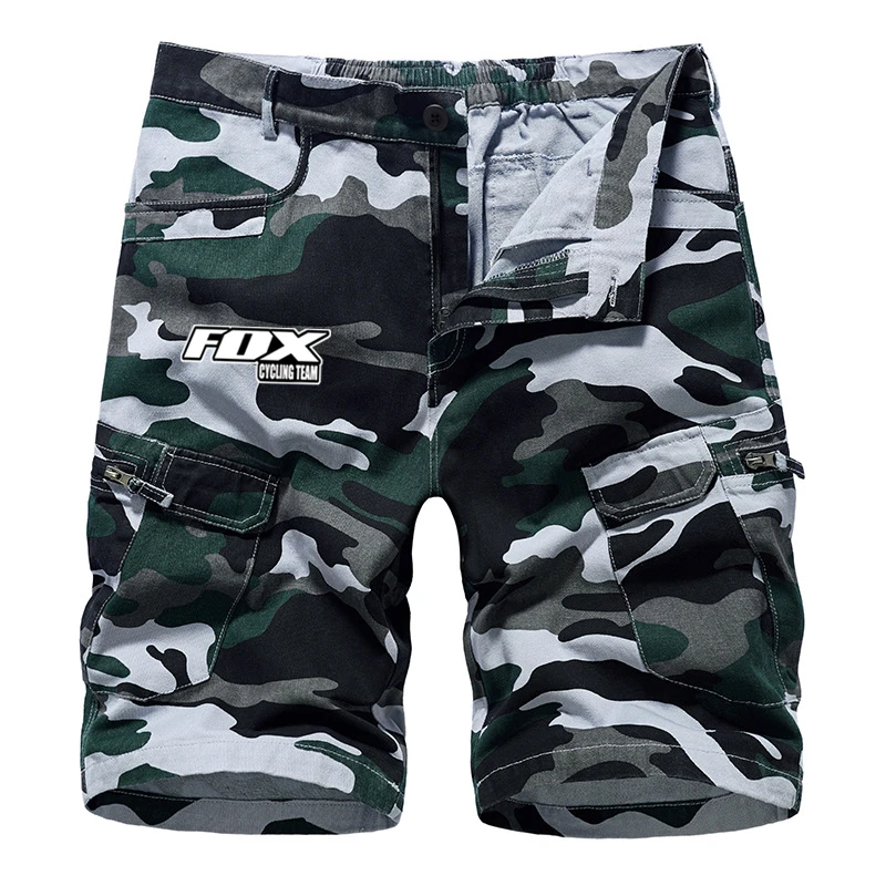 Pantalones cortos de ciclismo para hombre, ropa de equipo FOX bicicleta de montaña, pantalones cortos de camuflaje Cargo, 2022| | -