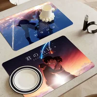 Your Name Kitchen Dish Mat Absorbent Dining Table Mats Retro Non-slip Placemat Coffee Dish Tableware Mat for Home Decor 1