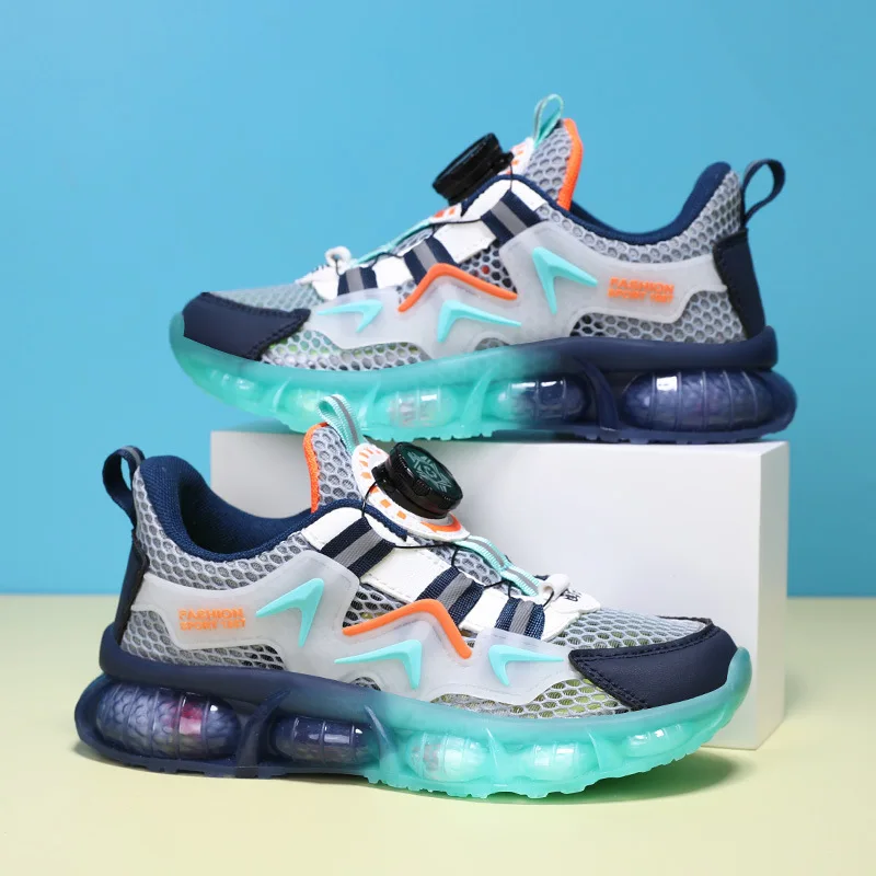 

Children'S Shoes Summer New Kids Button Boys' Sports Shoes Single Mesh Breathable Hollow Out Shoes