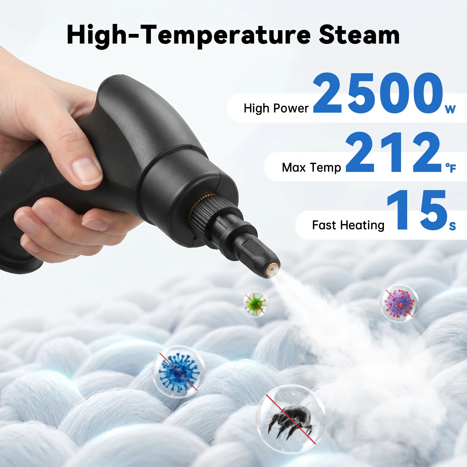 2500W High Temperature Steam Cleaner 110V Portable Handheld Steam Cleaning Machine With Multiple Accessories US Plug 5