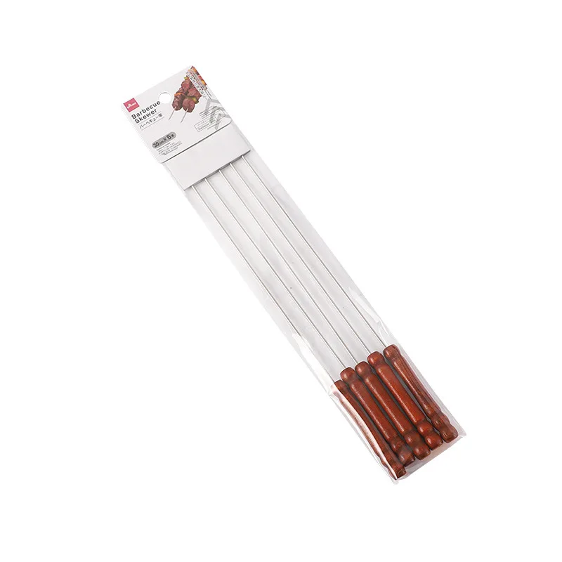 Skewer for Barbecue with Wooden Handle Set Gift Skewers Kebabs Bbq Grill Outdoor Barbeque Accessories