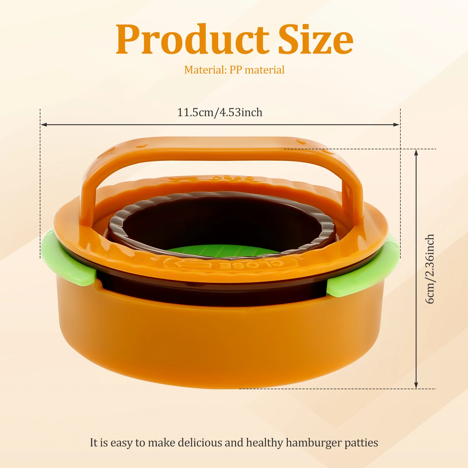 3 in 1 Hamburger Press Patty Maker Efficient Meat Patty Press Even Thickness Burger Tool Easy to Release Burger
