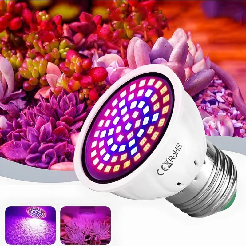 Led Plant Grow Light Cup E27 E14 Plant Indoor Fill Light Cup 220V Lampadina Idroponica A Spettro Completo Lampada Per La Crescita Delle Piante Viola C