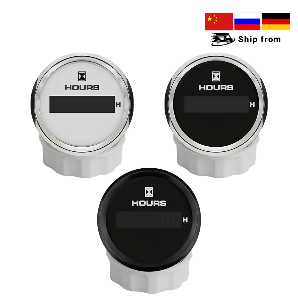 Rhaxel 52mm 디지털 시간계 게이지 8가지 색상 백라이트 12볼트 24V 자동차 ATV UTV용 조절 가능 시간계