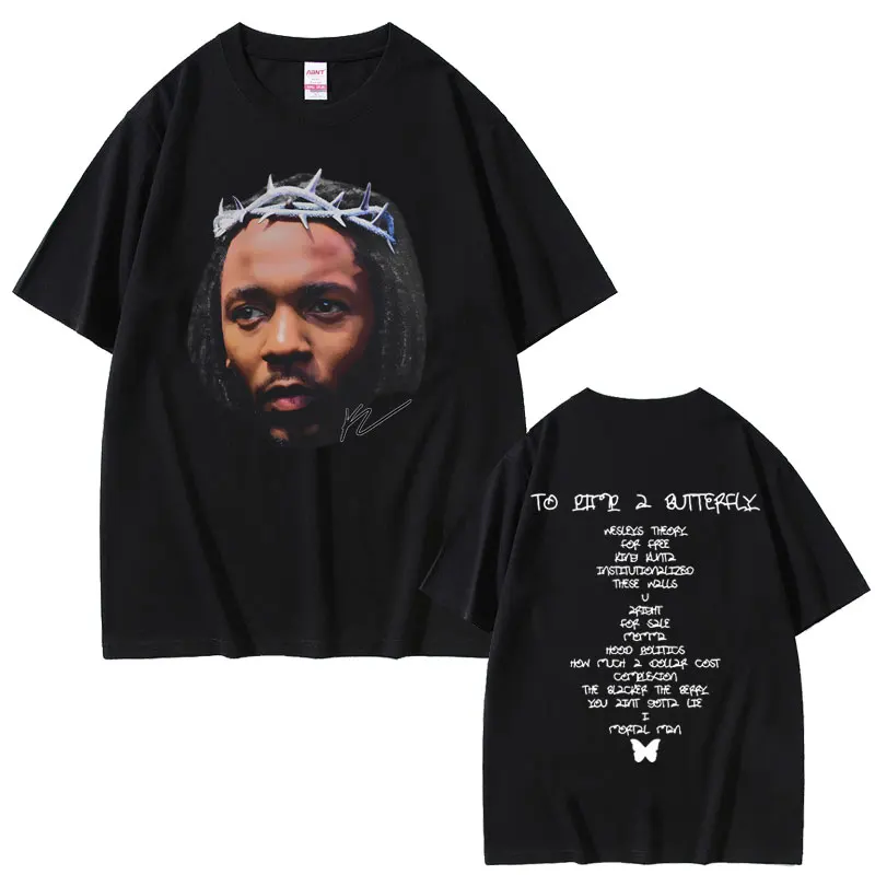 

Rapper Kendrick Lamar To Pimp A Butterfly Double Sided Print T Shirts Summer Tshirt Men Women Hip Hop Vintage Oversized T-shirt