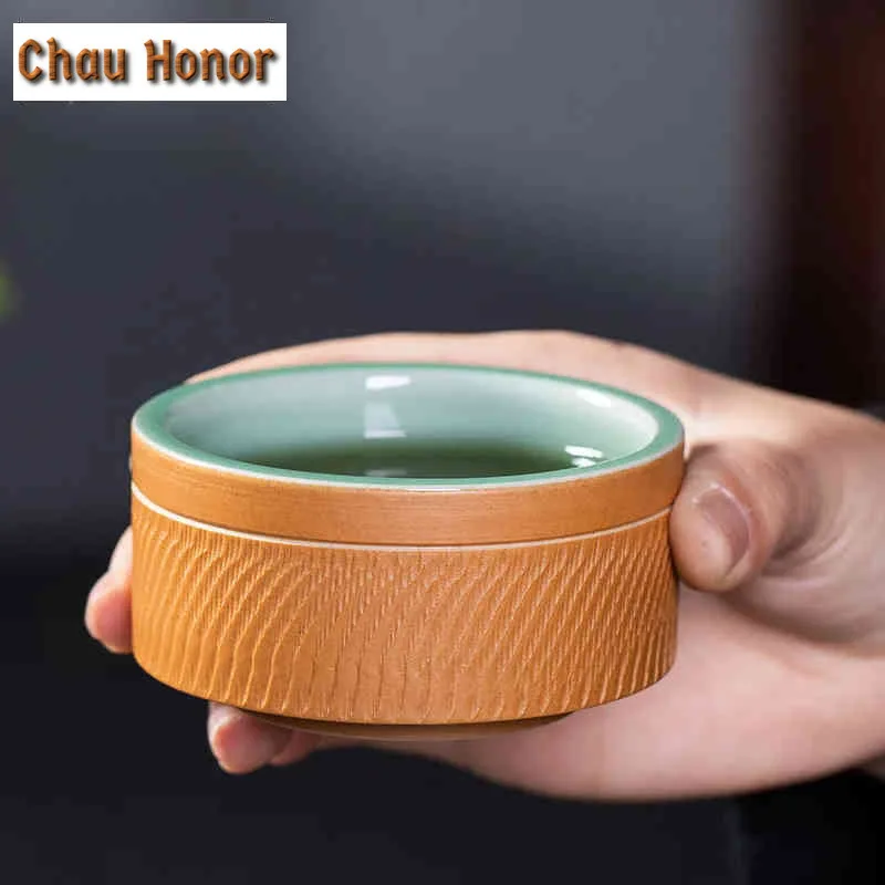 100ML Longquan Celadon Teacup Handmade Knife Jumping Ceramic Master Cup Vintage Water Jug Chazhan Tea Household Tableware Gifts