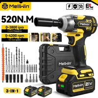 MELLWIN – ensemble de perceuses électriques sans balais 520N·m, clé à chocs électrique 3 en 1, tournevis, outil électrique pour batterie Makita 18V 1