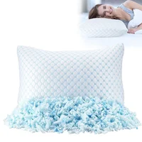 Shredded Memory Foam Bed Pillow for Sleeping Side and Back Sleeper Pillow for Neck and Shoulder Pain Relief 100% Adjustable Fill 1