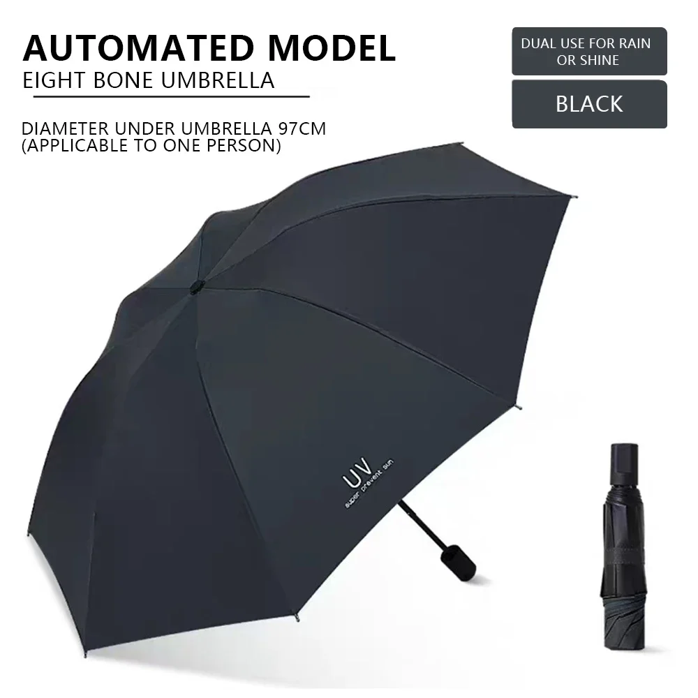 Umbrella Sunscreen Cartoon Sunny Rainy Automatic Folding Student Portable Parasol Shade Accessory Outdoor Gear