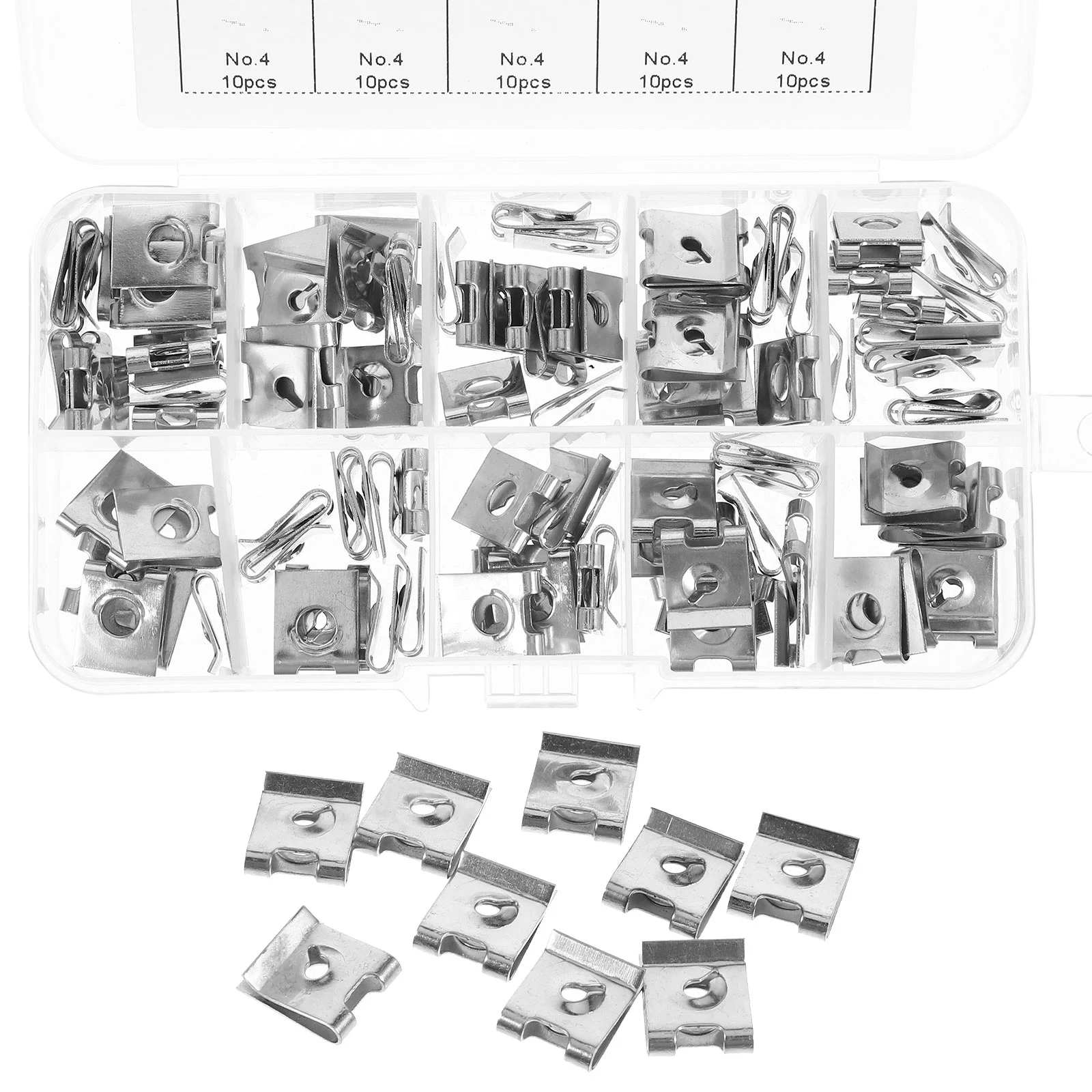

100pcs Automobile Clamp Nuts U Nuts U Type Mounting Fastener Clips for Panel