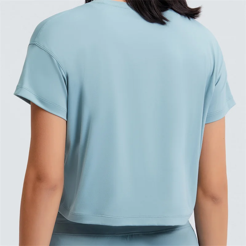 Nepoagym COURAGE Lightweight Brushed Women's Summer Tops Short Sleeve Crop Casual Woman Top Shirts Loose Fit Workout T-shirts