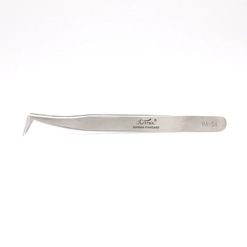 FUNMIX  Stainless Steel Tweezers  False Eyelash Extension Tweezers Anti-static Eyebrow Lash Tweezers Watchmaker Tools 6