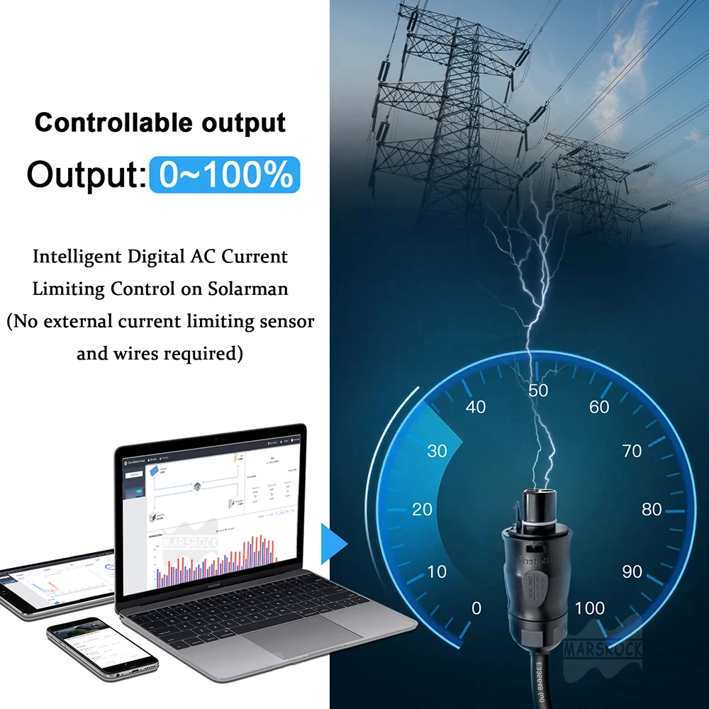 Deye-Onduleur solaire G3 Grid aught, 2000W, 4 MPPT, IP67, Micro Sicile, WiFi intégré, 20-60VDC, 230 ylique, 50Hz, 60Hz, INMETRO, VDE, IEC