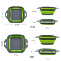 Panier de lavage de légumes pliable, filtre de fruits et légumes, passoire Portable, égouttoir pliable, accessoires de cuisine, Gadgets, nouveau 6