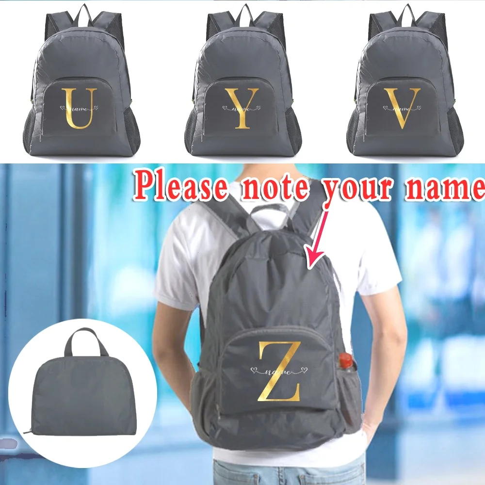 

Custom Name Lightweight Backpack Portable Waterproof Foldable Bag Ultralight Daypack for Women Men Outdoor Travel Hiking Pack