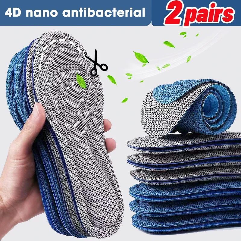 

Memory Foam Orthopedic Insoles Nano Antibacterial Deodorization Insole Sweat Absorption Running Cushion for Men Women