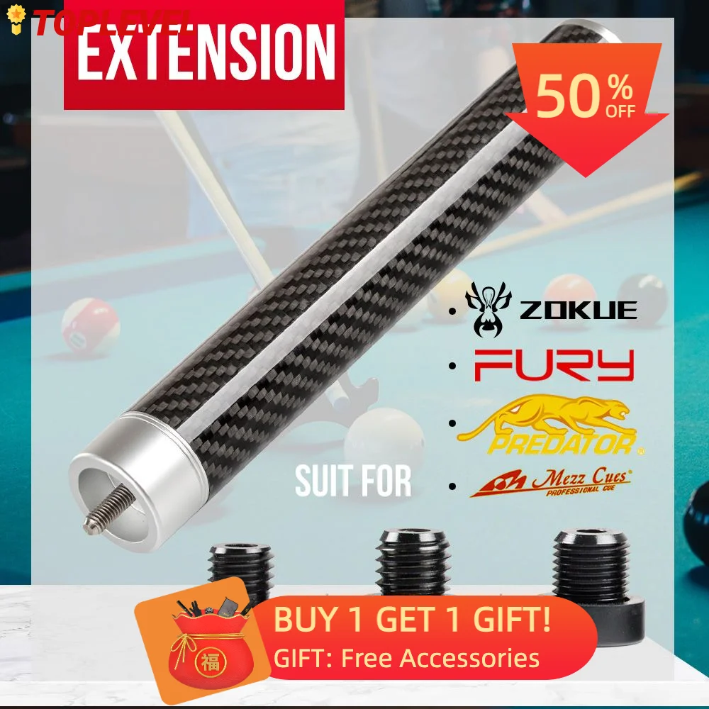 ZOKUE 탄소 섬유 확장 당구 액세서리, ZOKUE MEZZ FURY PREDATOR, 3 범퍼 익스텐더