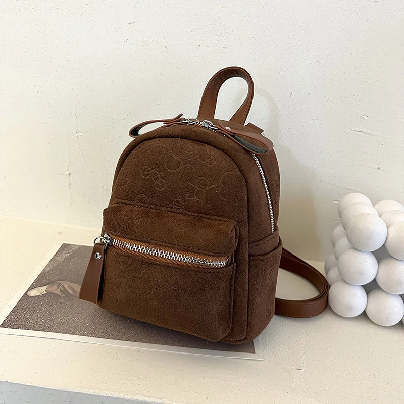 2022 Fashion Backpacks New Designer Small High Quality Female Shoulder Bags Suede Cute School Bag Backpack for Teenage Girls