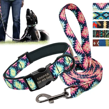 Personalized Dog Collar Leash Custom Puppy Pet Collar Pitbull Collars Pet Product Small Dog Collar for Small Medium Large Dog 1