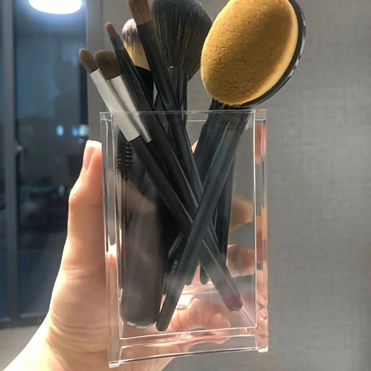 Makeup Brush Holder Makeup Organizer Cosmetic Storage Box Lipstick Eyebrow Pencil Display Stand Acrylic Transparent Plastic Box 4
