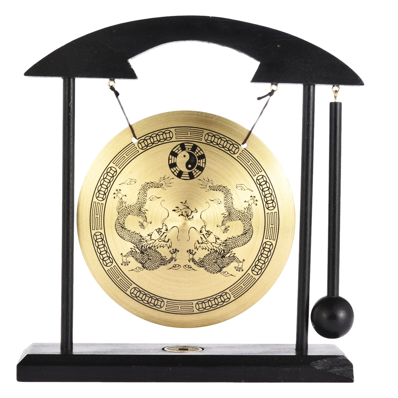 Zen Art Brass Feng Shui Desktop Gong Dragon Gong Brass Feng Shui Buddha Decor Desktop For Living Room Decoration