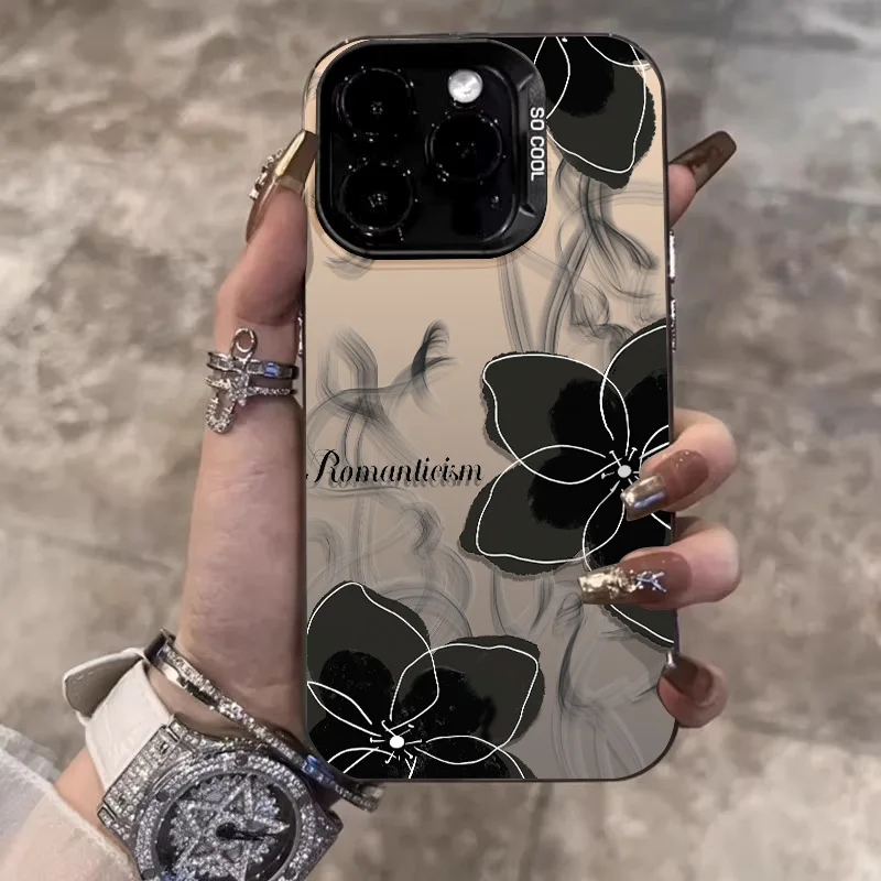 Custodia Per Telefono Nuova E Di Lusso Per Iphone 11 12 13 14 15 Promax 7 8 14 15Plus X Xr Xsmax Black Gold, Guscio Protettivo Per Erba Di Aprile