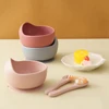3PCS Baby Silicone Dinner Set Suction Dishes Waterproof Spoon Fork Feeding Training Sets For Children Food Grade Baby Tableware 2