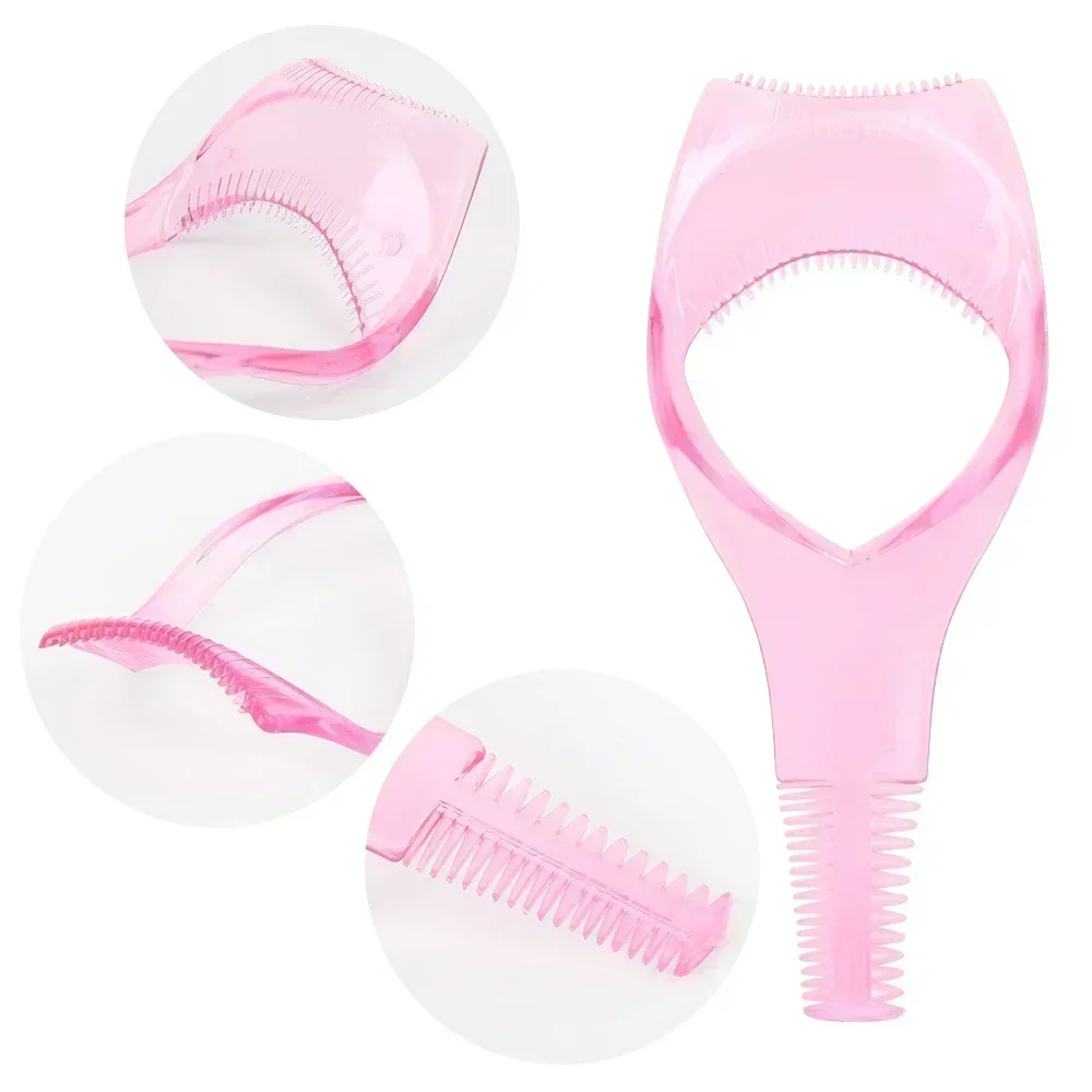 Eyeliner Stencil Tool Makeup Tools Eye Makeup Tools 3In1 Eyelash Aid Easy To Use Eye Liner Stencil Pink Plastic Eye Lash Card Mascara Guard Lightweight Cosmetic Tools