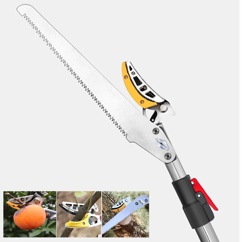 Multipurpose Telescopic Tree Pruner Long Reach Pole Saw Fruit Picker Branches Trimmer Bypass Lopper