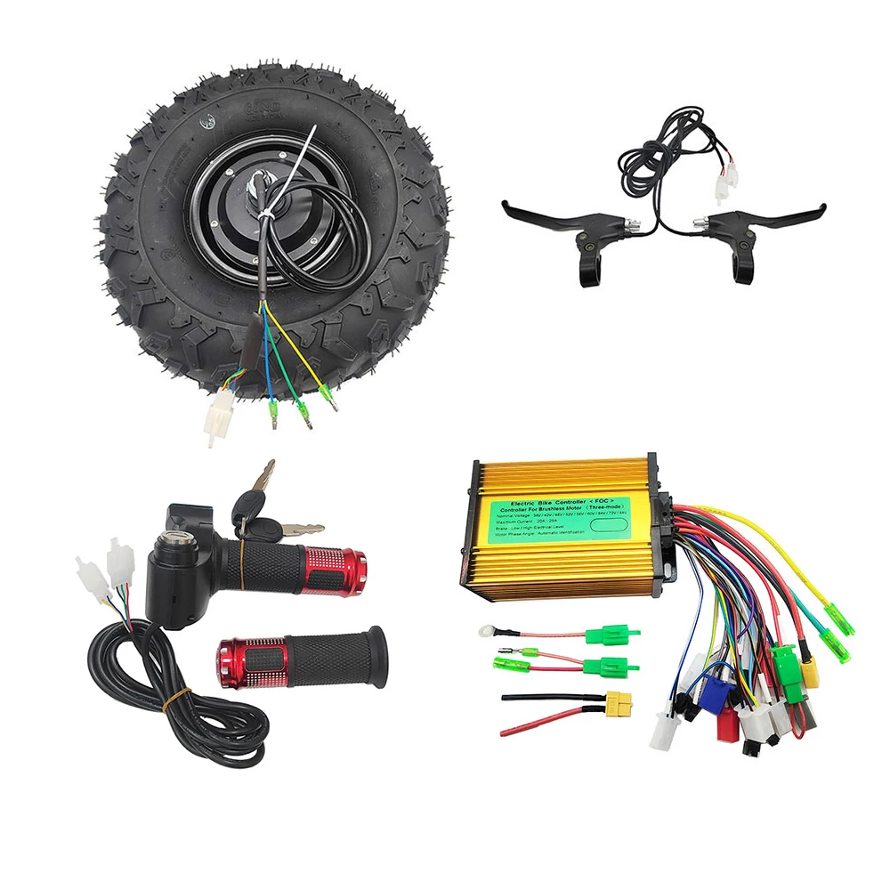 Elektrischer Schubkarre-Nabenmotor-Kit, 24 V, 36 V, 48 V, 350 W, 500 W, All-Terrain-Offroad-Rohre, Rad 14,5 Zoll – Detail 21