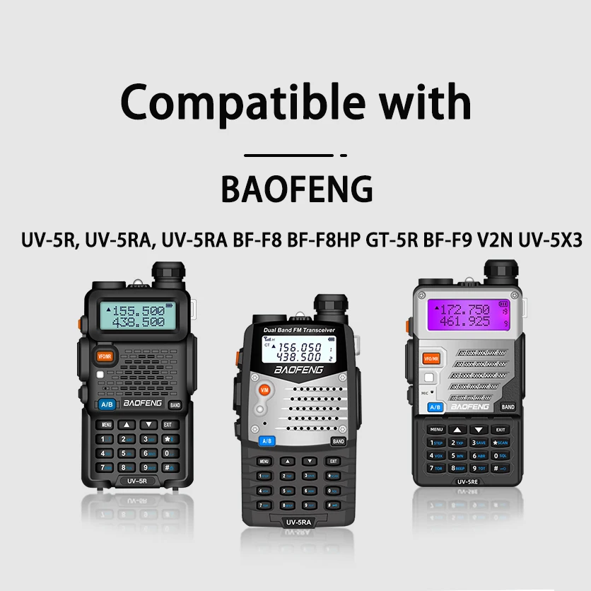 Boafeng UV-5R Battery 3800 mAh USB C Charger Enlarged for Walkie Talkie BF-F8HP UV5R UV-5RE BF-F9 5RB 5RL GT-5R Radios Extended 5