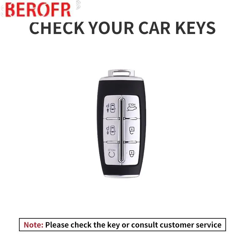 Car Key Case 6 Buttons for Hyundai Genesis G70 G80 G90 GV80 GV60 GV70 Smart Keyless Entry Remote Control Protect Shell Accessory