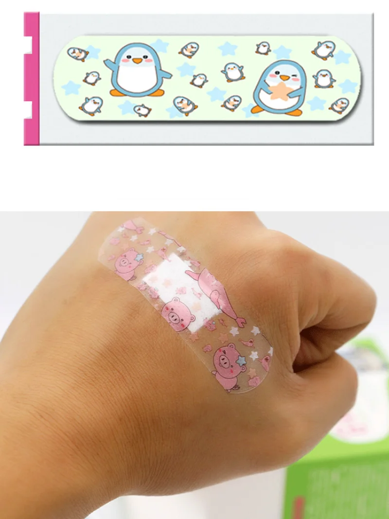 100/120pcs Lot Cute Patterned Healing Patches Band Aid Adhesive Bandages Emergency Kit Wound Strips Plaster for Kids