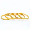 Wholesale Jewelry-- Embroidery Bangles and Bracelets 58mm For Women Wedding Jewelry Pure Gold Color 1