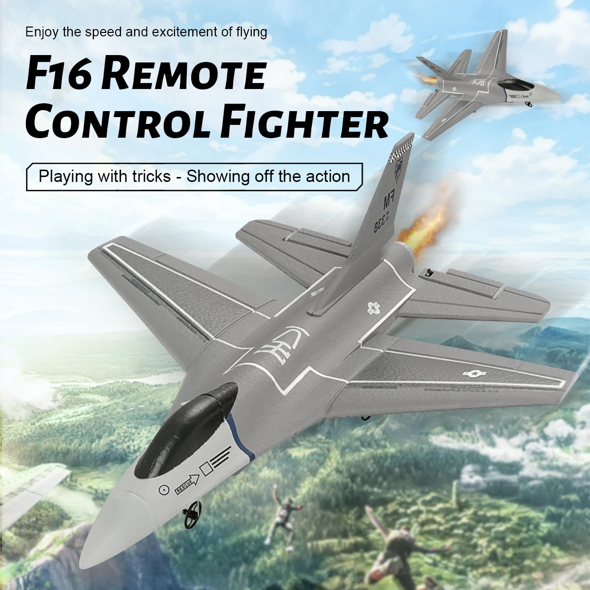F16 Plane 2.4GHz 3CH RC Glider With 290mm Wingspan EPP Foam 6-Axis Self-stabilization Remote Control Airplane T For_voghion.com