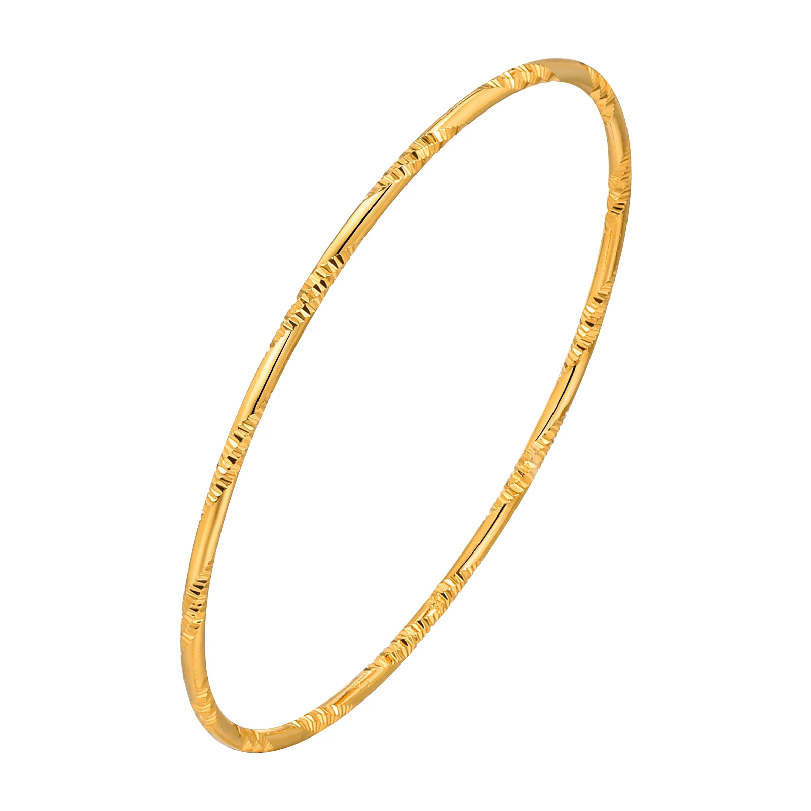 Elegant 18k Gold Plated Glossy Thin Bangle Bracelet