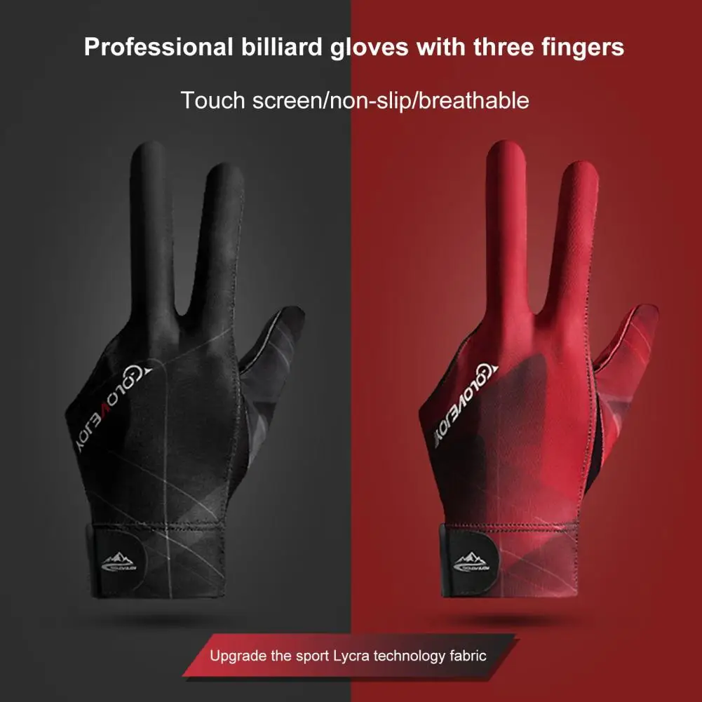 Anti-slip Billiards Gloves Enhanced Grip Breathable Billiards Gloves Left Right Hand Wear-resistant Anti-slip Pool for Men