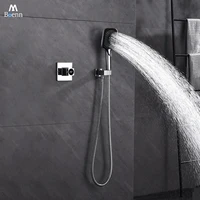 Ensemble de douche monofonction chaud et froid avec affichage de la température, mitigeur et robinets de salle de bain, pommeau de douche à main 3 fonctions 1