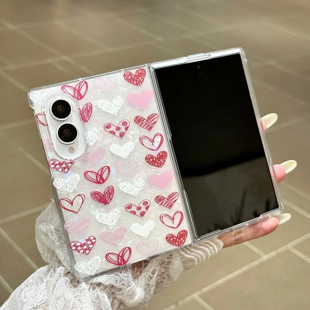 Luxury Floral Tulip Leaf Case with Colorful Shell Pattern