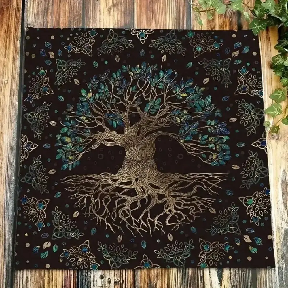 

Square Table Cloth Tarot Witch Life Tree Family Cloth Mat Room, Dormitory Decoration 1pc