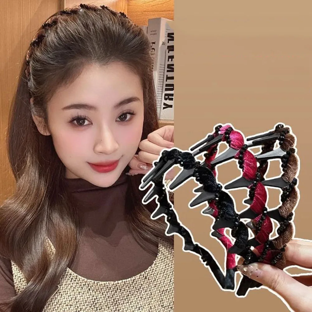 Women Color Toothed Non Slip Hairband Headband