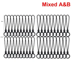 Nylon Lanyard Phone Ring Strap with Finger Grip and Charm Cord - 100Pcs (Mixed A B)