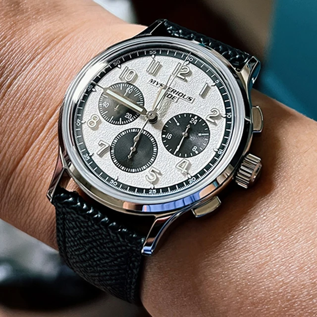 Introducing the Pilot Chronograph Quartz Watch Men VK63 Panda Chrono Watches