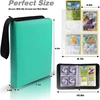 Leather Anime Trading Card Holder 4-Grid Zipper Game Card Collections Pack Baseball Card Storge Bag For Storage 400 Cards Holded 2