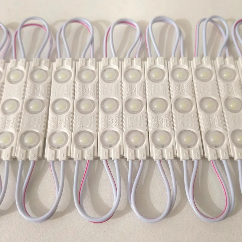 20pcs 2835 SMD 3 LED Module DC12V Injection Waterproof IP67 Decorative 2835 Hard Strip Bar Light Lamp White Red Green Blue