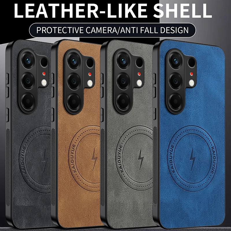 Luxury Classic Leather Magnetic Phone Case - Premium Protection Cover
