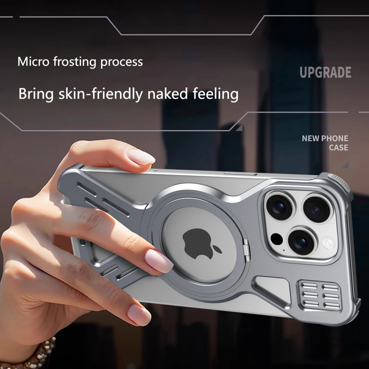 Magnetic 360° Frameless Aluminum Alloy Phone Case with Magsafe Wireless Charging Compatibility