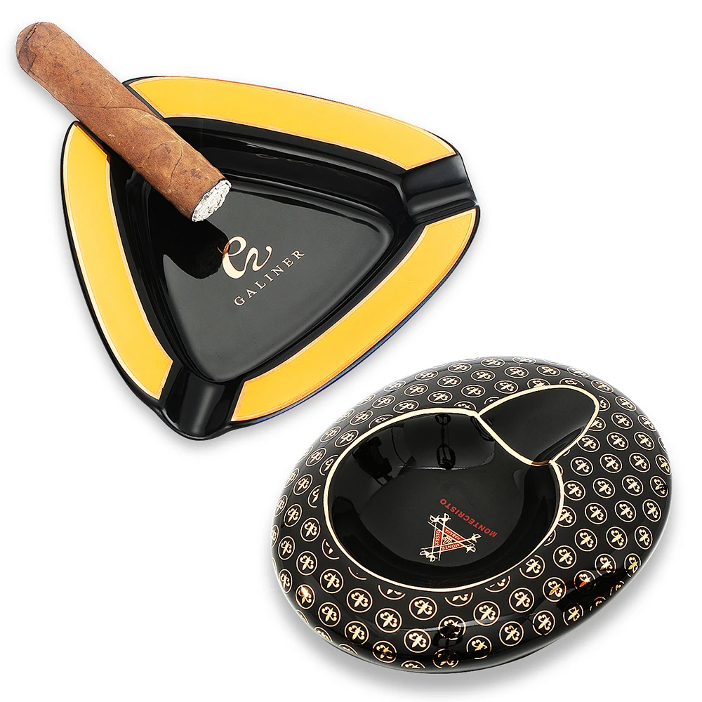 GALINER Ceramic Ashtray Cigar Tool Portable Home Smoking Ash Tray For Cigar Indoor Travel Ashtrays