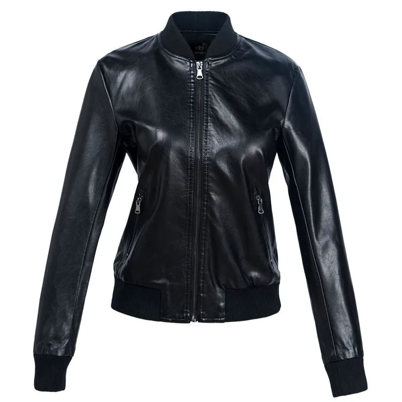 2023 Spring  Autumn New Outer Leather Clothes Women Sgreatcoat Slim Fit PU Leather Jacket Trendy Soft Outerwear Fur Clothing