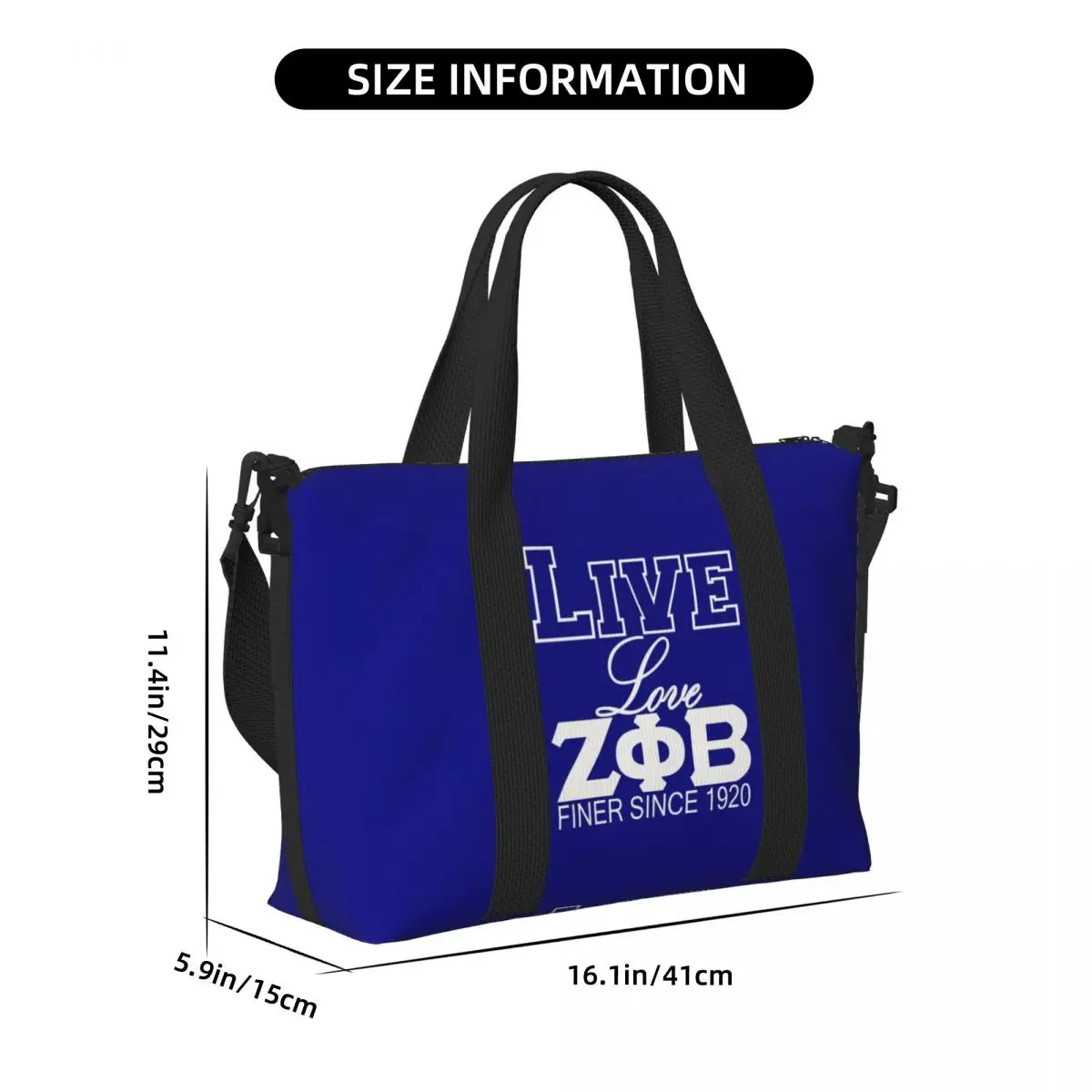 Live Love ZPB 1920 Grocery Tote Shopping Bags Women Big Capacity Zeta Phi Beta Greek Letter Beach Gym Travel Bags